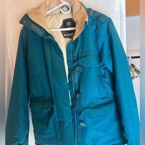 ☀️3/$25 Powder room x5 turquoise women’s ski jacket winter small
